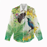 New Zealand Maori Mahuru Women Casual Shirt Tui With Pikawakawa Spring Colors LT7 - Polynesian Pride