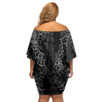 Hawaii Plumeria Lei Family Matching Off Shoulder Short Dress and Hawaiian Shirt Aloha Festive Vibe