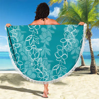 Hawaii Plumeria Lei Beach Blanket Aloha Festive Vibe - Teal