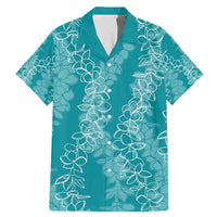 Hawaii Plumeria Lei Family Matching Mermaid Dress and Hawaiian Shirt Aloha Festive Vibe - Teal