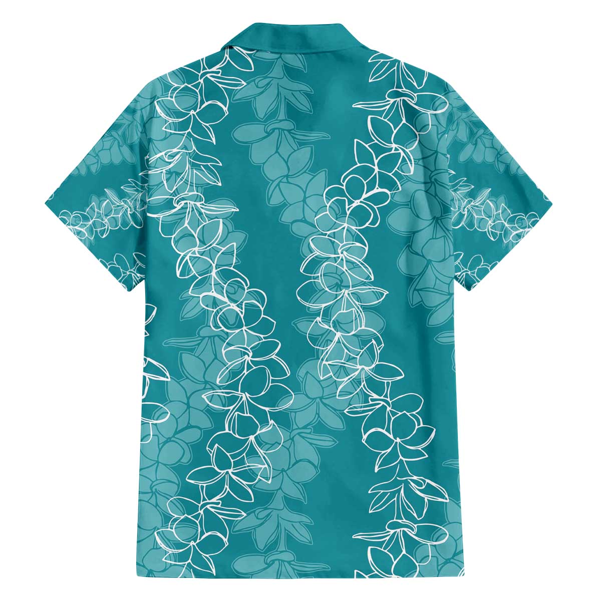 Hawaii Plumeria Lei Family Matching Puletasi and Hawaiian Shirt Aloha Festive Vibe - Teal