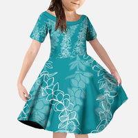 Hawaii Plumeria Lei Family Matching Tank Maxi Dress and Hawaiian Shirt Aloha Festive Vibe - Teal