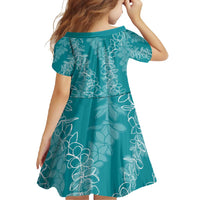 Hawaii Plumeria Lei Family Matching Tank Maxi Dress and Hawaiian Shirt Aloha Festive Vibe - Teal