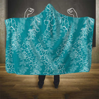Hawaii Plumeria Lei Hooded Blanket Aloha Festive Vibe - Teal LT7 - Polynesian Pride