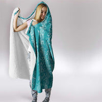 Hawaii Plumeria Lei Hooded Blanket Aloha Festive Vibe - Teal LT7 - Polynesian Pride