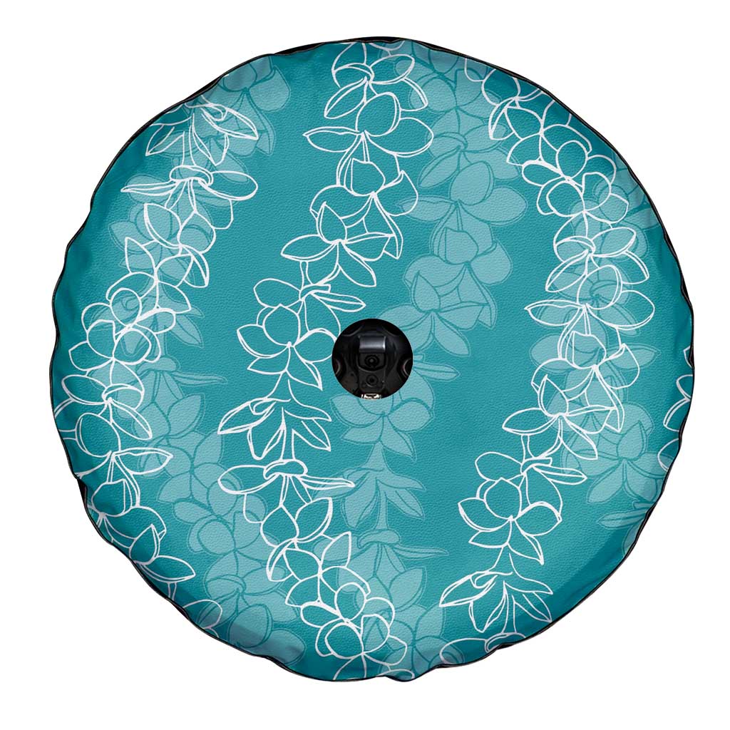 Hawaii Plumeria Lei Spare Tire Cover Aloha Festive Vibe - Teal