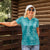 Hawaii Plumeria Lei Women Polo Shirt Aloha Festive Vibe - Teal