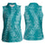 Hawaii Plumeria Lei Women Sleeveless Polo Shirt Aloha Festive Vibe - Teal