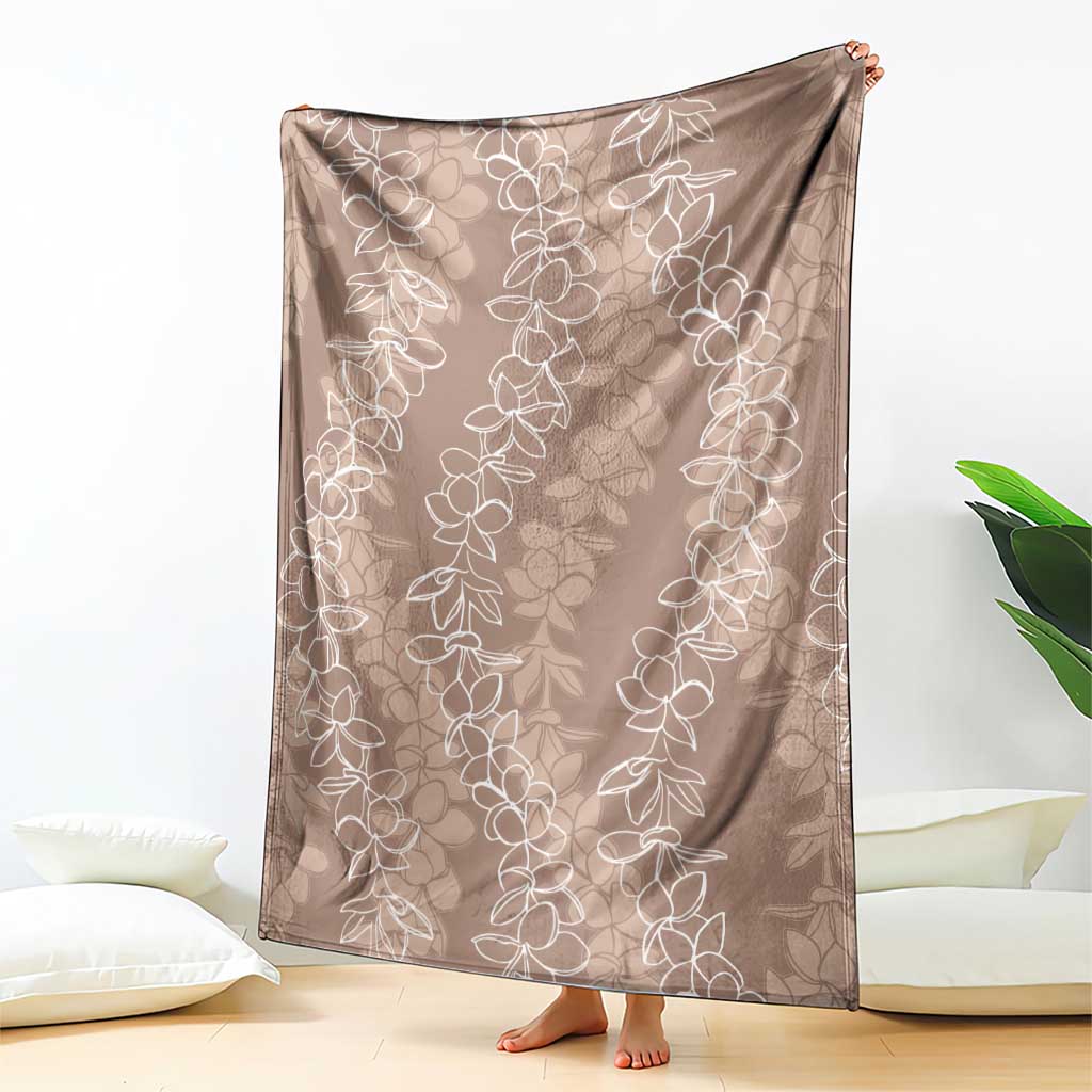 Hawaii Plumeria Lei Blanket Aloha Festive Vibe - Beige