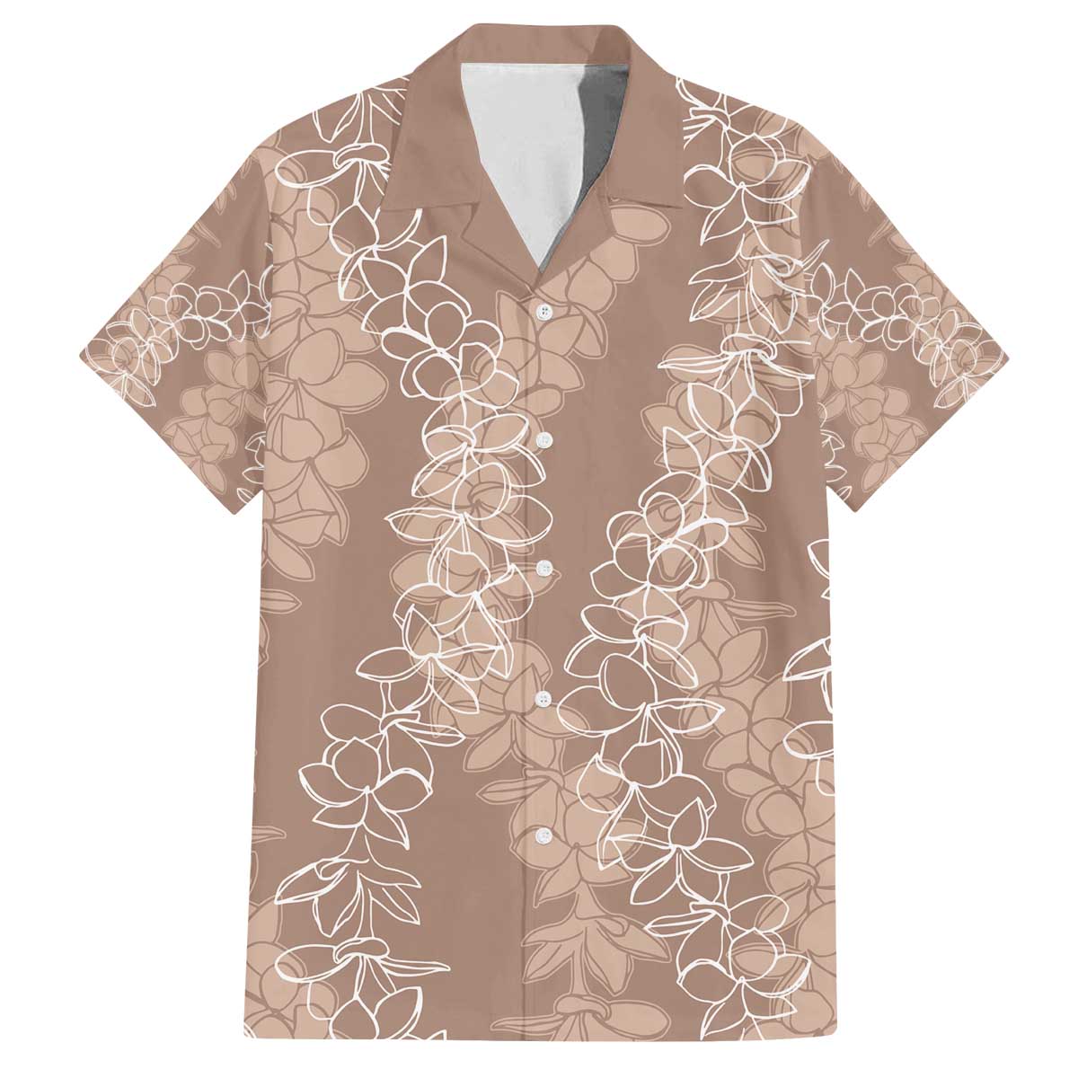 Hawaii Plumeria Lei Family Matching Off The Shoulder Long Sleeve Dress and Hawaiian Shirt Aloha Festive Vibe - Beige