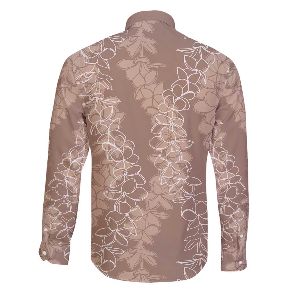 Hawaii Plumeria Lei Family Matching Off Shoulder Maxi Dress and Hawaiian Shirt Aloha Festive Vibe - Beige