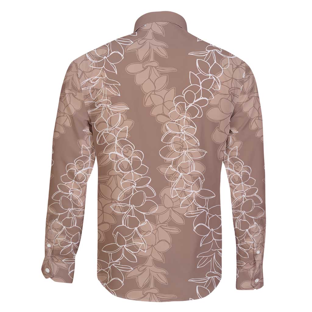 Hawaii Plumeria Lei Family Matching Short Sleeve Bodycon Dress and Hawaiian Shirt Aloha Festive Vibe - Beige