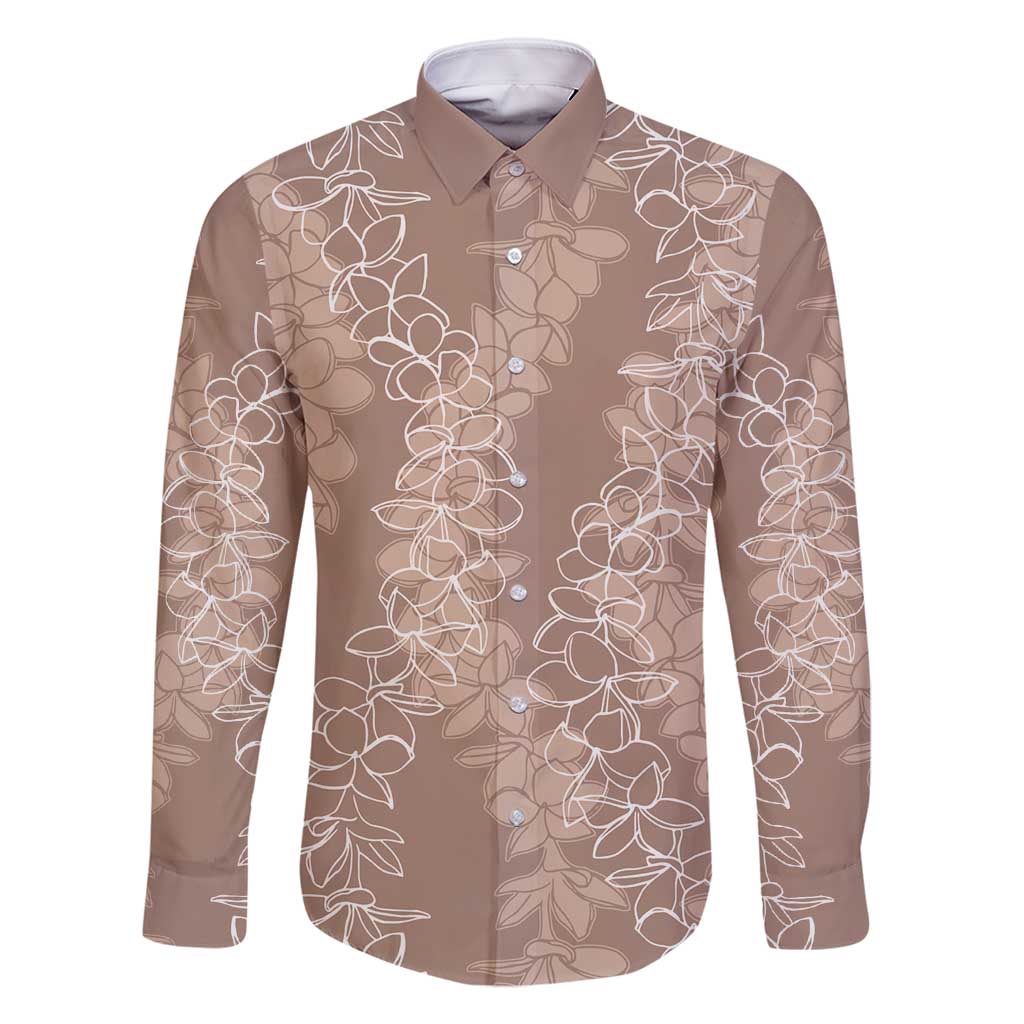 Hawaii Plumeria Lei Family Matching Summer Maxi Dress and Hawaiian Shirt Aloha Festive Vibe - Beige