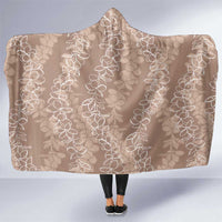 Hawaii Plumeria Lei Hooded Blanket Aloha Festive Vibe - Beige LT7 One Size Beige - Polynesian Pride