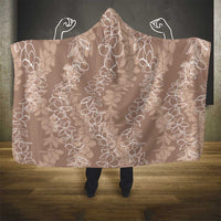 Hawaii Plumeria Lei Hooded Blanket Aloha Festive Vibe - Beige LT7 - Polynesian Pride
