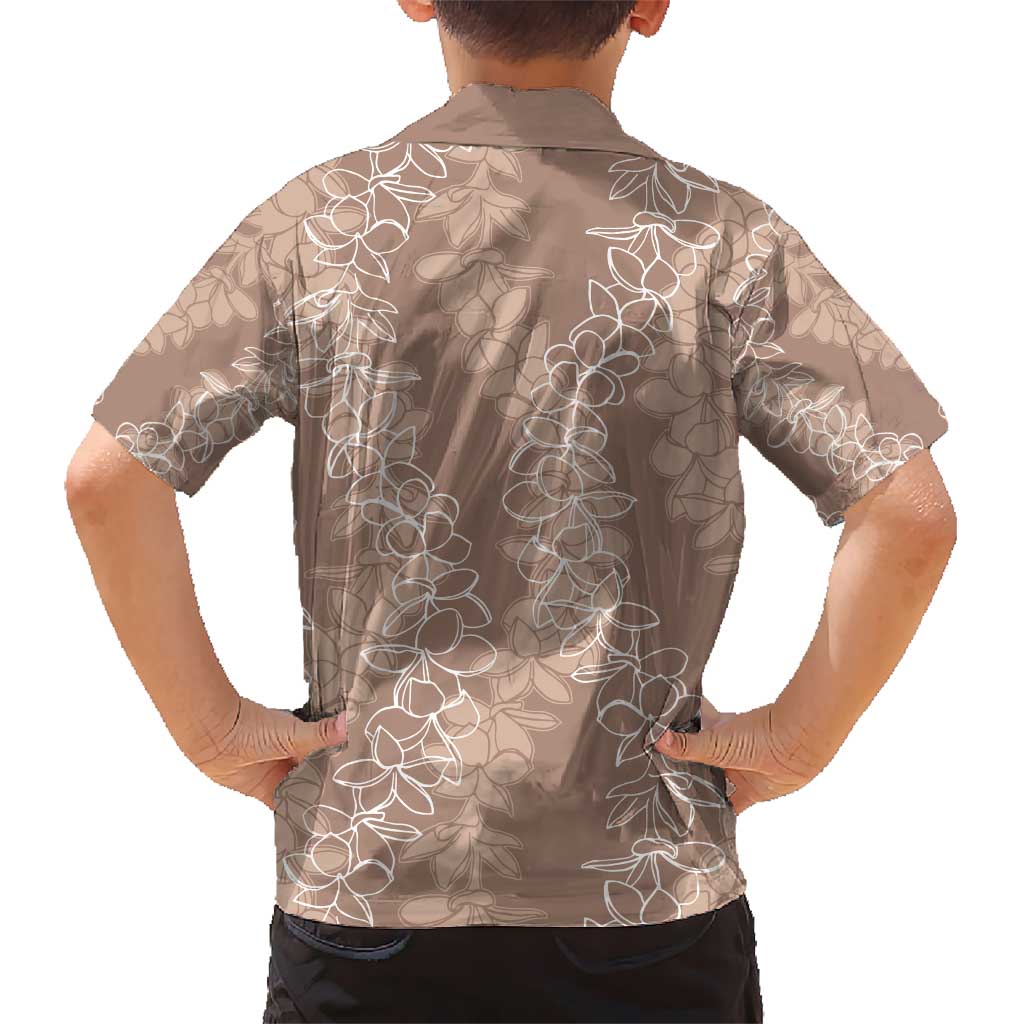 Hawaii Plumeria Lei Kid Hawaiian Shirt Aloha Festive Vibe - Beige