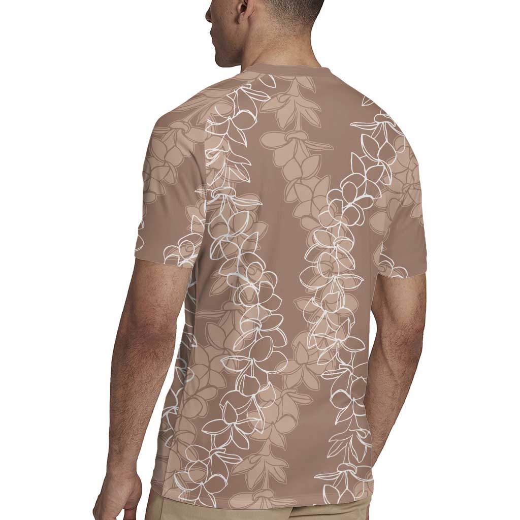 Hawaii Plumeria Lei Rugby Jersey Aloha Festive Vibe - Beige