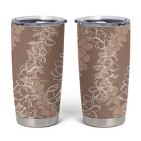 Hawaii Plumeria Lei Tumbler Cup Aloha Festive Vibe - Beige