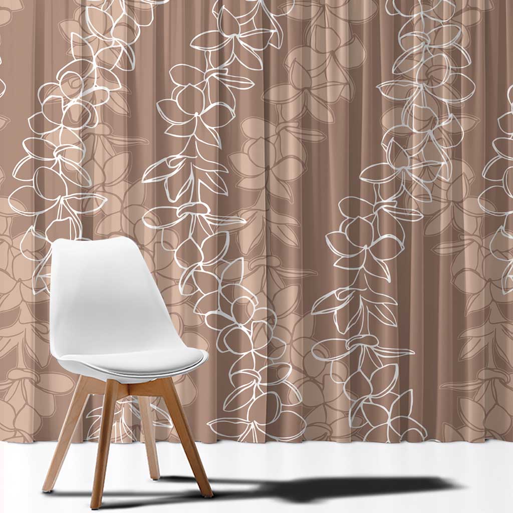 Hawaii Plumeria Lei Window Curtain Aloha Festive Vibe - Beige