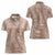 Hawaii Plumeria Lei Women Polo Shirt Aloha Festive Vibe - Beige