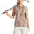 Hawaii Plumeria Lei Women Sleeveless Polo Shirt Aloha Festive Vibe - Beige