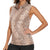 Hawaii Plumeria Lei Women Sleeveless Polo Shirt Aloha Festive Vibe - Beige