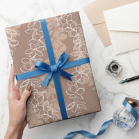 Hawaii Plumeria Lei Wrapping Paper Aloha Festive Vibe - Beige