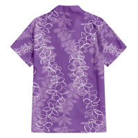 Hawaii Plumeria Lei Family Matching Long Sleeve Bodycon Dress and Hawaiian Shirt Aloha Festive Vibe - Violet
