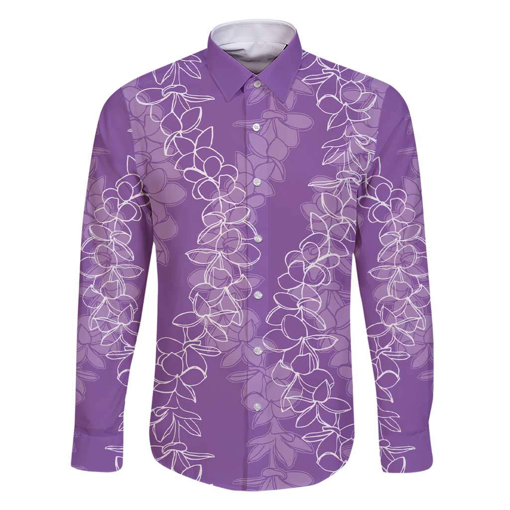 Hawaii Plumeria Lei Family Matching Short Sleeve Bodycon Dress and Hawaiian Shirt Aloha Festive Vibe - Violet