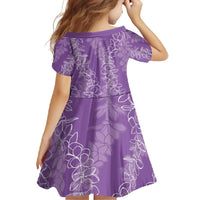 Hawaii Plumeria Lei Family Matching Tank Maxi Dress and Hawaiian Shirt Aloha Festive Vibe - Violet