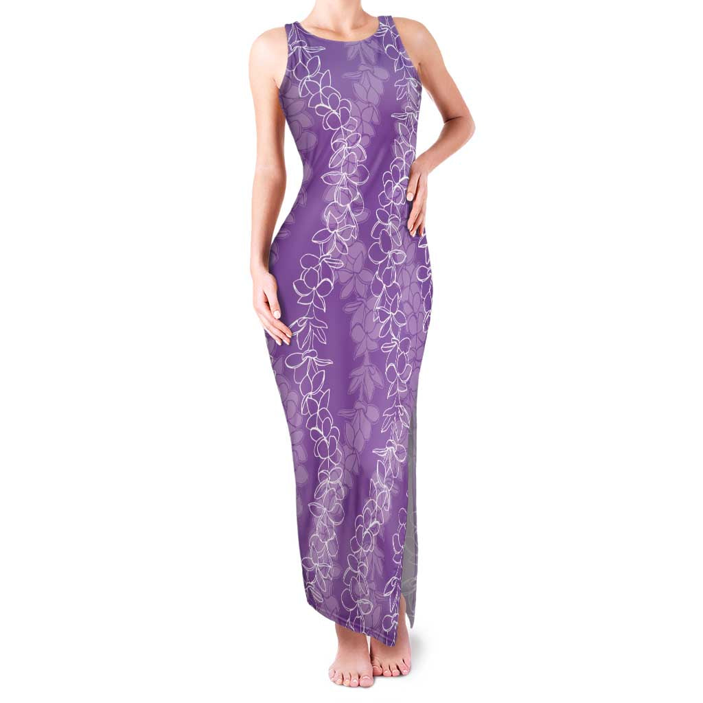 Hawaii Plumeria Lei Family Matching Tank Maxi Dress and Hawaiian Shirt Aloha Festive Vibe - Violet