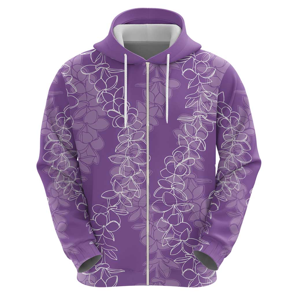 Hawaii Plumeria Lei Hoodie Aloha Festive Vibe - Violet