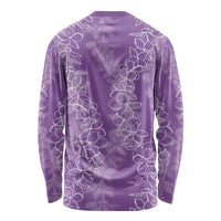 Hawaii Plumeria Lei Long Sleeve Shirt Aloha Festive Vibe - Violet