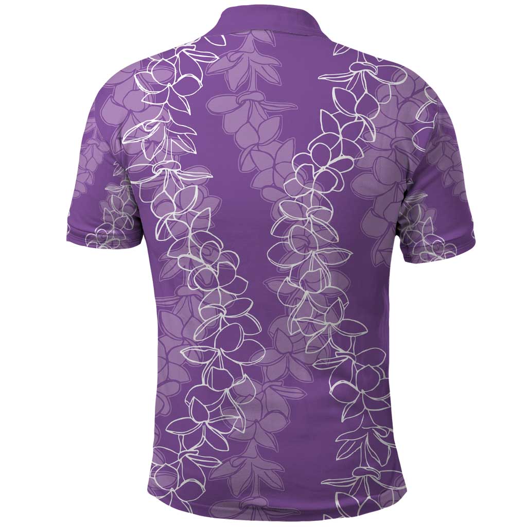 Hawaii Plumeria Lei Polo Shirt Aloha Festive Vibe - Violet