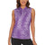 Hawaii Plumeria Lei Women Sleeveless Polo Shirt Aloha Festive Vibe - Violet