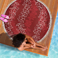 Hawaii Plumeria Lei Beach Blanket Aloha Festive Vibe - Crimson