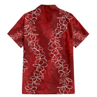 Hawaii Plumeria Lei Family Matching Mermaid Dress and Hawaiian Shirt Aloha Festive Vibe - Crimson
