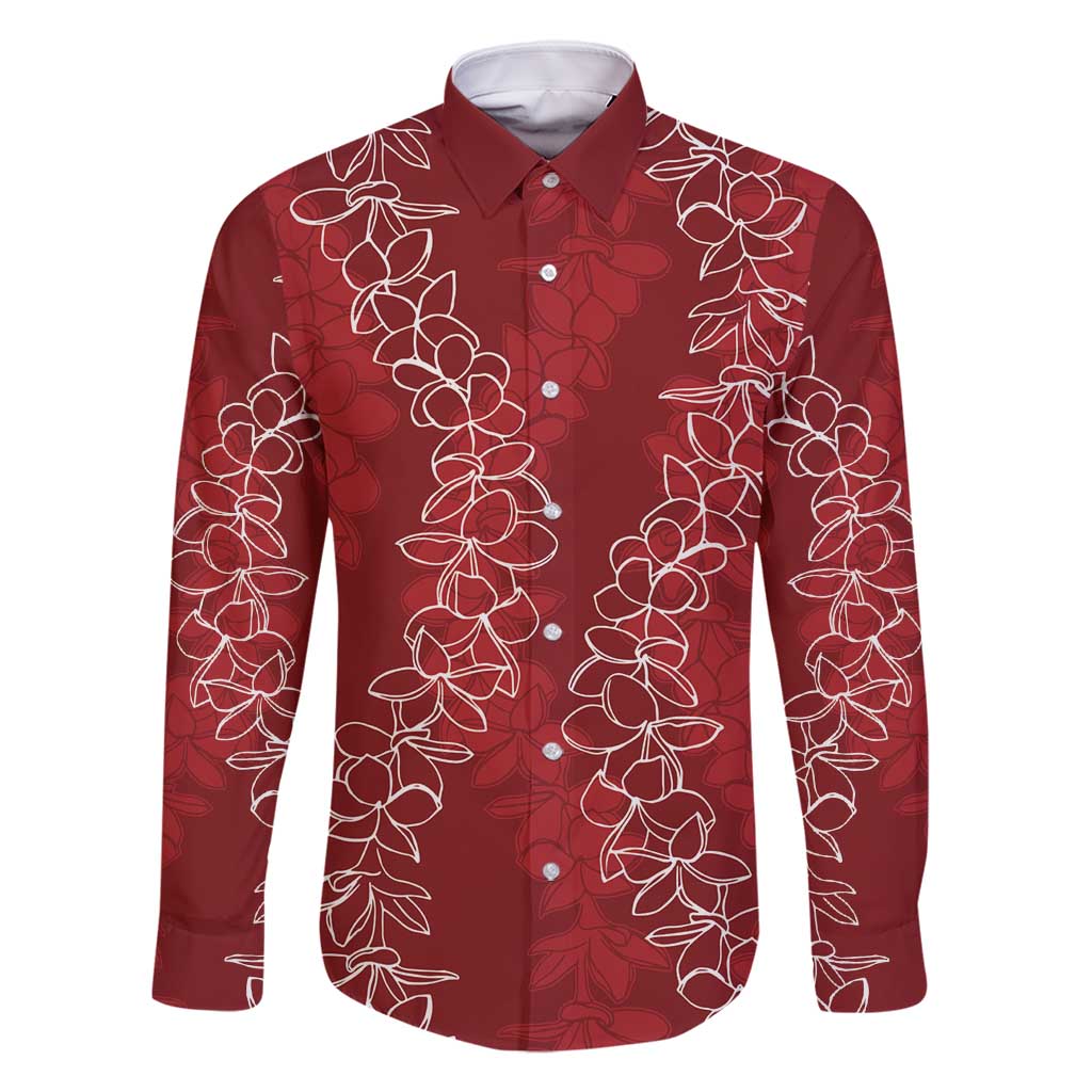 Hawaii Plumeria Lei Family Matching Mermaid Dress and Hawaiian Shirt Aloha Festive Vibe - Crimson