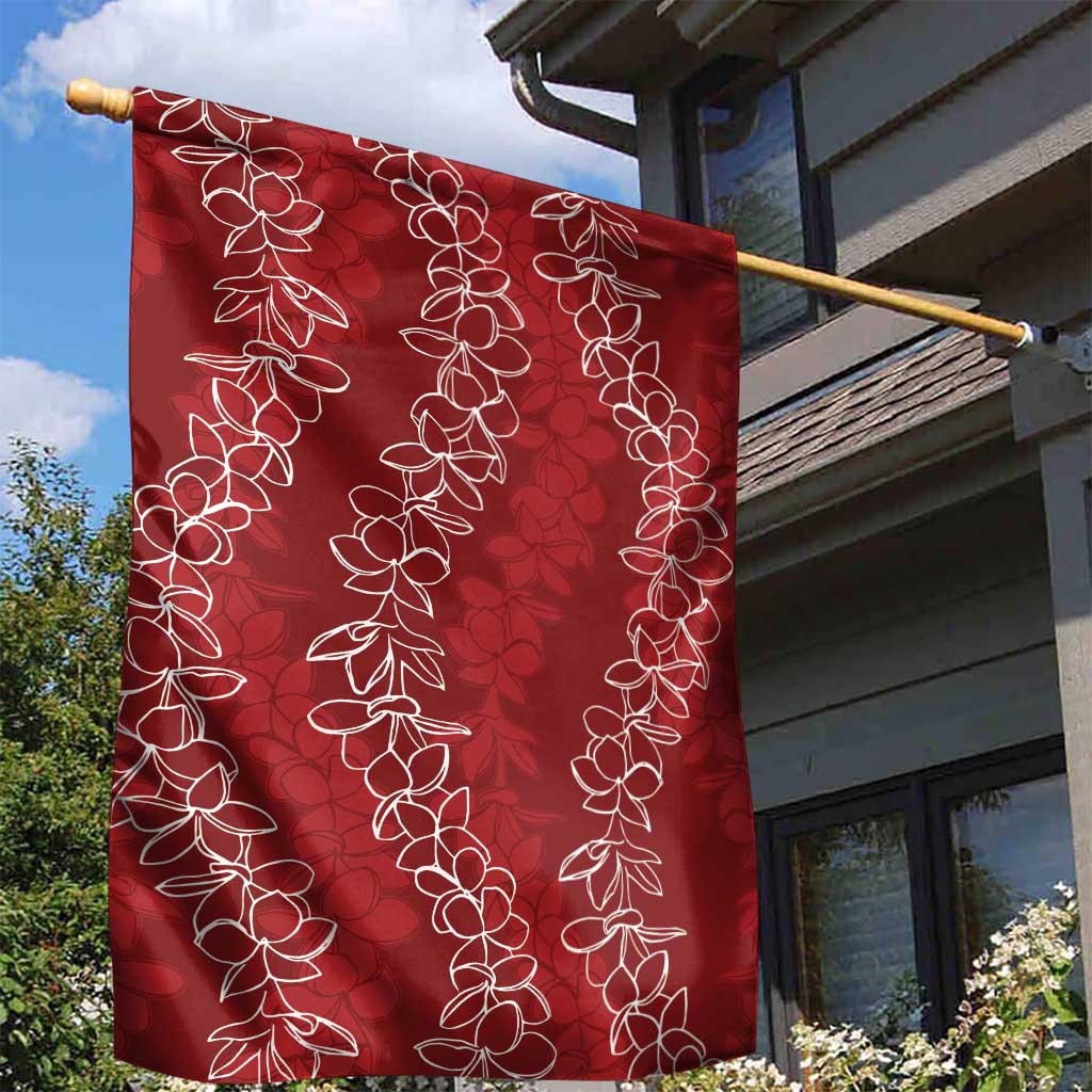 Hawaii Plumeria Lei Garden Flag Aloha Festive Vibe - Crimson LT7 - Polynesian Pride