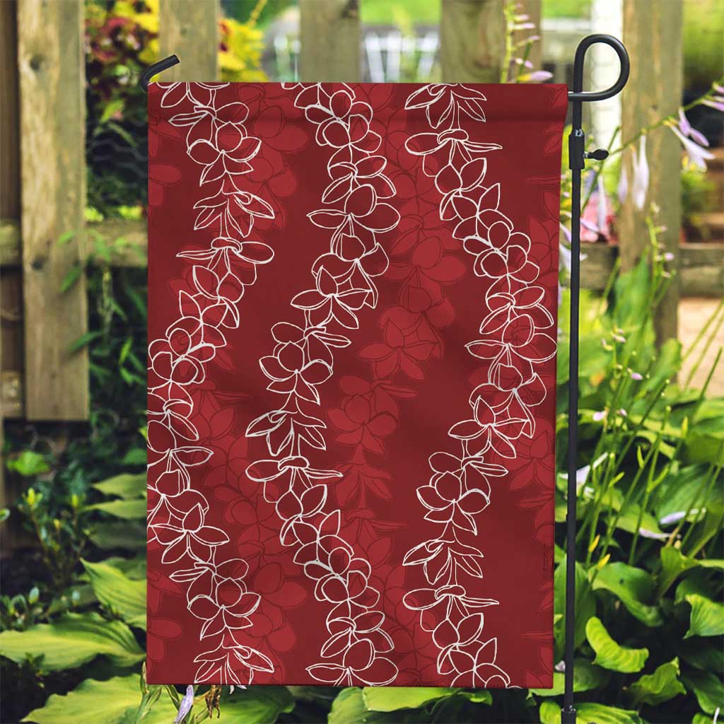 Hawaii Plumeria Lei Garden Flag Aloha Festive Vibe - Crimson LT7 Garden Flag Crimson - Polynesian Pride