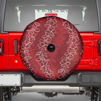 Hawaii Plumeria Lei Spare Tire Cover Aloha Festive Vibe - Crimson