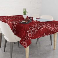 Hawaii Plumeria Lei Tablecloth Aloha Festive Vibe - Crimson