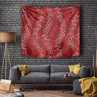 Hawaii Plumeria Lei Tapestry Aloha Festive Vibe - Crimson