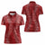 Hawaii Plumeria Lei Women Polo Shirt Aloha Festive Vibe - Crimson