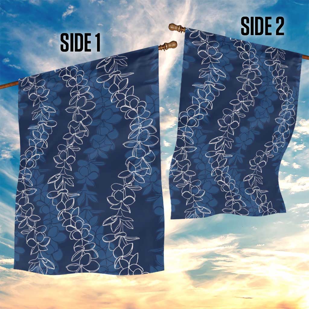 Hawaii Plumeria Lei Garden Flag Aloha Festive Vibe - Navy Blue LT7 - Polynesian Pride