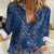 Hawaii Plumeria Lei Women Casual Shirt Aloha Festive Vibe - Navy Blue