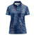 Hawaii Plumeria Lei Women Polo Shirt Aloha Festive Vibe - Navy Blue