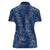 Hawaii Plumeria Lei Women Polo Shirt Aloha Festive Vibe - Navy Blue