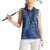 Hawaii Plumeria Lei Women Sleeveless Polo Shirt Aloha Festive Vibe - Navy Blue