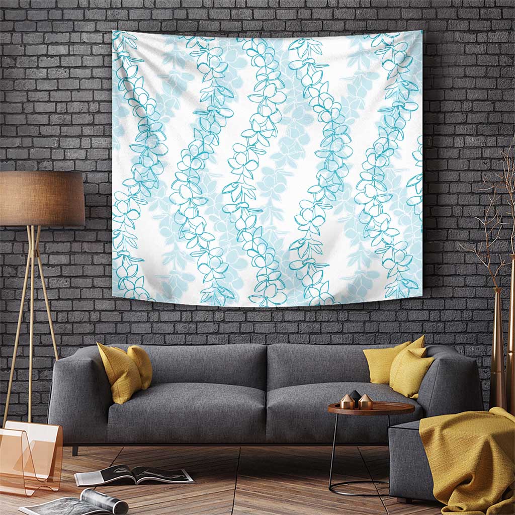 Hawaii Plumeria Lei Tapestry Aloha Festive Vibe - Turquoise